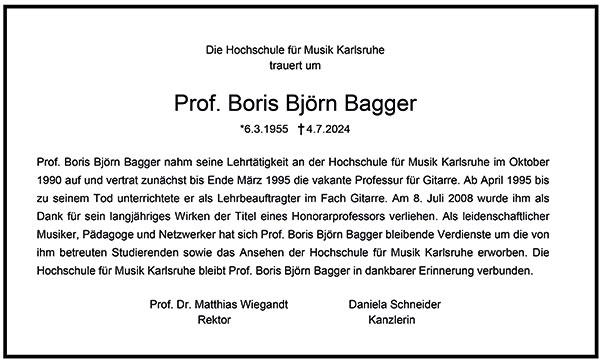 Trauer um Boris Björn Bagger