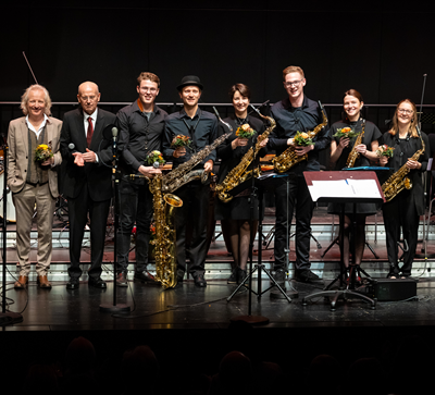 Gruppenbild Lehel Tritsch Saxophone Ensemble