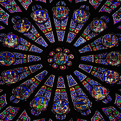 Detail einer Rosette aus Notre Dame