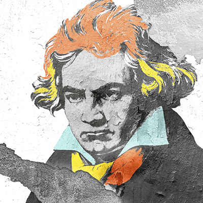 Beethoven-Portrait als Mural