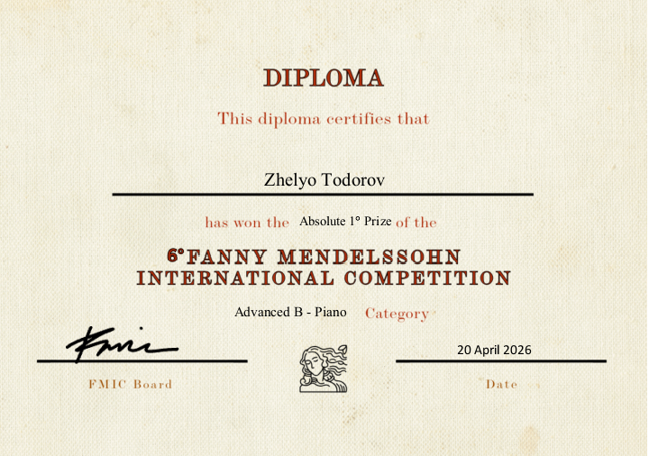 Todorov Diplom Fanny Mendelssohn WB