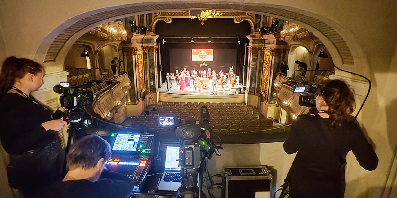 IMJ Studierende bei der Videoproduktion bei den Schwetzinger Festspielen 2026
